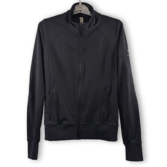 Alo Yoga Contour Jacket Womens Medium Black Full Zip Active Athleisure Athletic - Picture 4 of 7